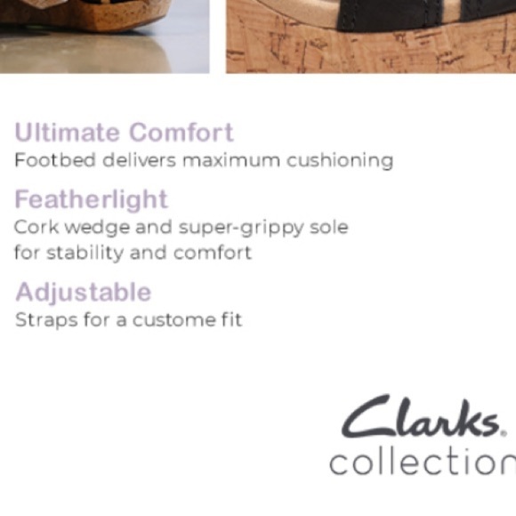 Clarks  Merliah Echo Leather Confort Wedge Sandals Size 11 super comfort - Picture 14 of 14